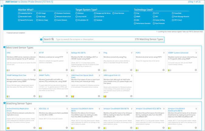 Add Sensor Dialog Add Sensor Dialog