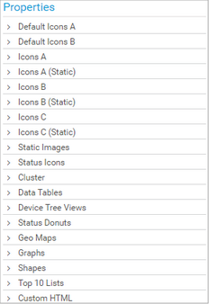 Properties Section in the Map Designer Properties Section in the Map Designer