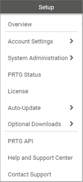Main Menu: Setup Main Menu: Setup
