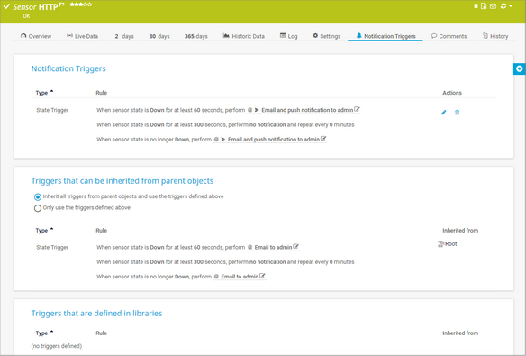 Notification Triggers Tab Notification Triggers Tab