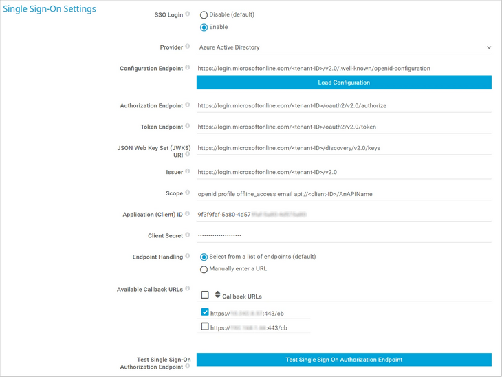 Single Sign-On Settings