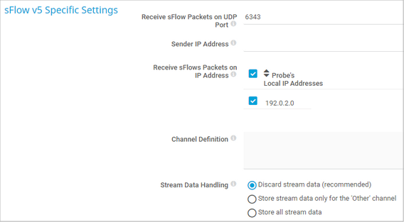 sFlow v5 Specific Settings sFlow v5 Specific Settings